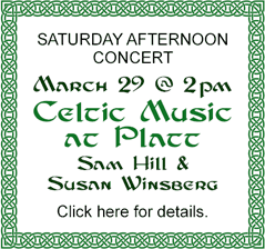 Saturday Celtic Music Concert with Sam Hill and Susan Winsberg