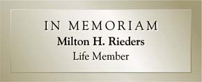 In Memoriam: Milton H. Rieders